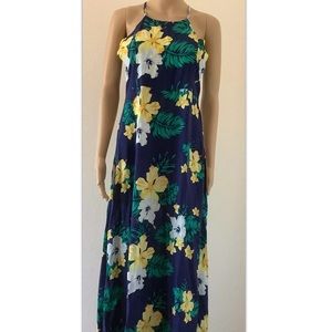 28 Palms Women's XS Floral, Shift dress fit and flare, maxi dress, halter neck